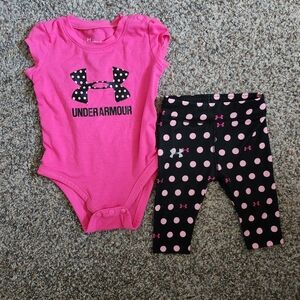 Under Armour Pink and Black Baby Outfit 3-6 Month